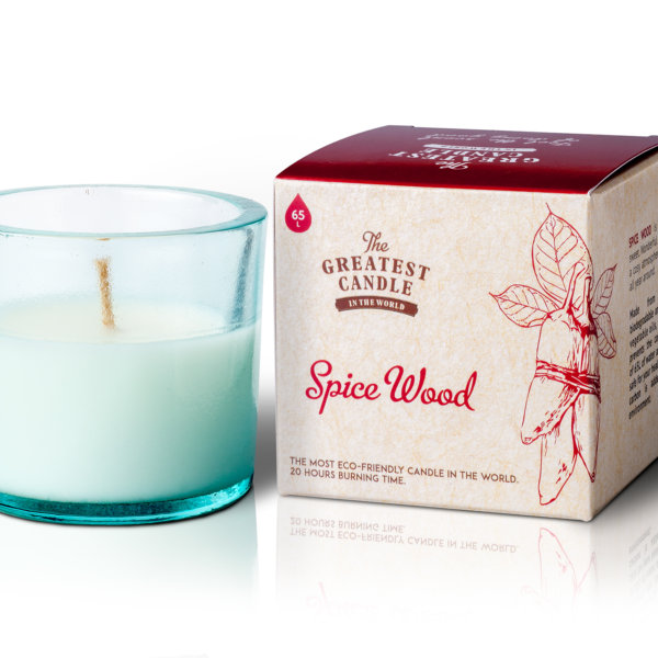 ekologická sviečka drevo a korenie