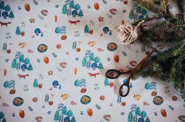 vianočný baliaci papier recyklovaný detský